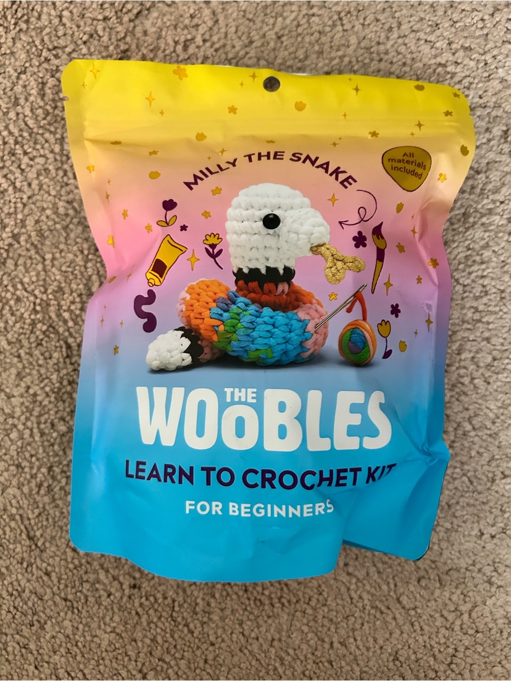 The Woobles "Milly the Snake" Learn to Crochet Kit - Multicolor